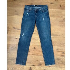 KUT from the Kloth Catherine Boyfriend Jeans Dark Wash Distressed Size 6